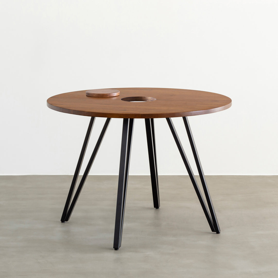 THE CAFE TABLE / ラバーウッド Black Steel トライアングル 4pin