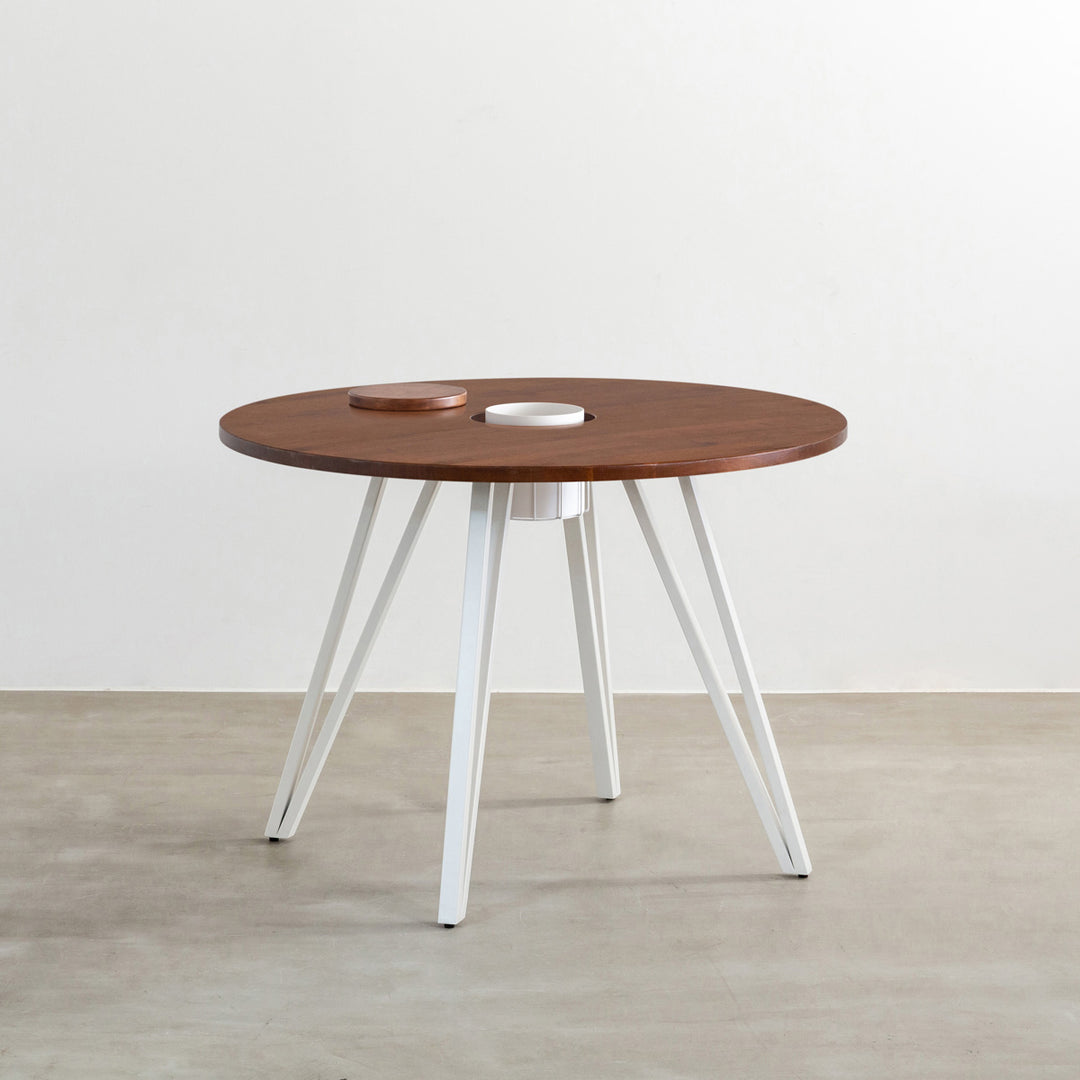 THE CAFE TABLE / ラバーウッド White Steel トライアングル