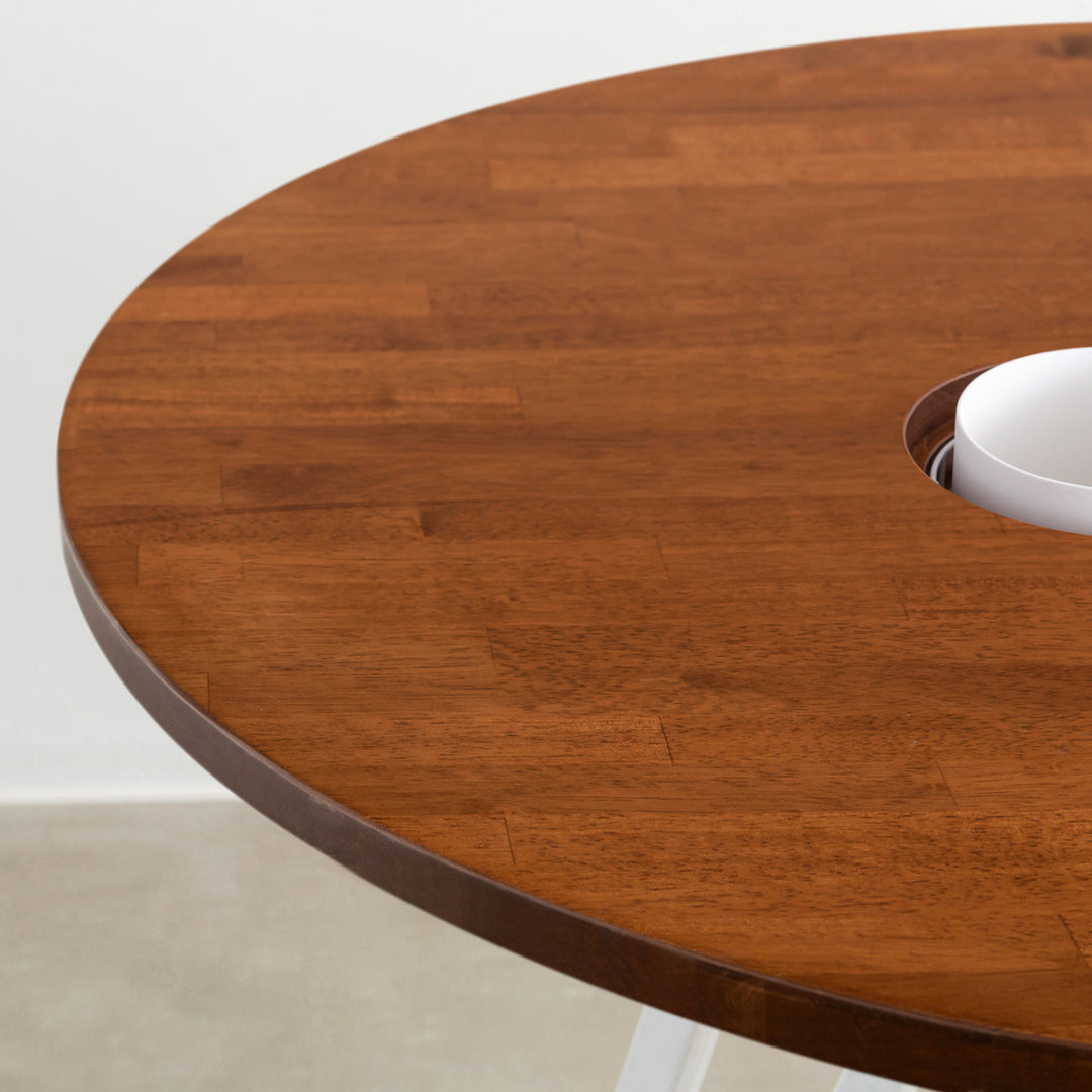 THE CAFE TABLE / ラバーウッド White Steel トライアングル 4pin