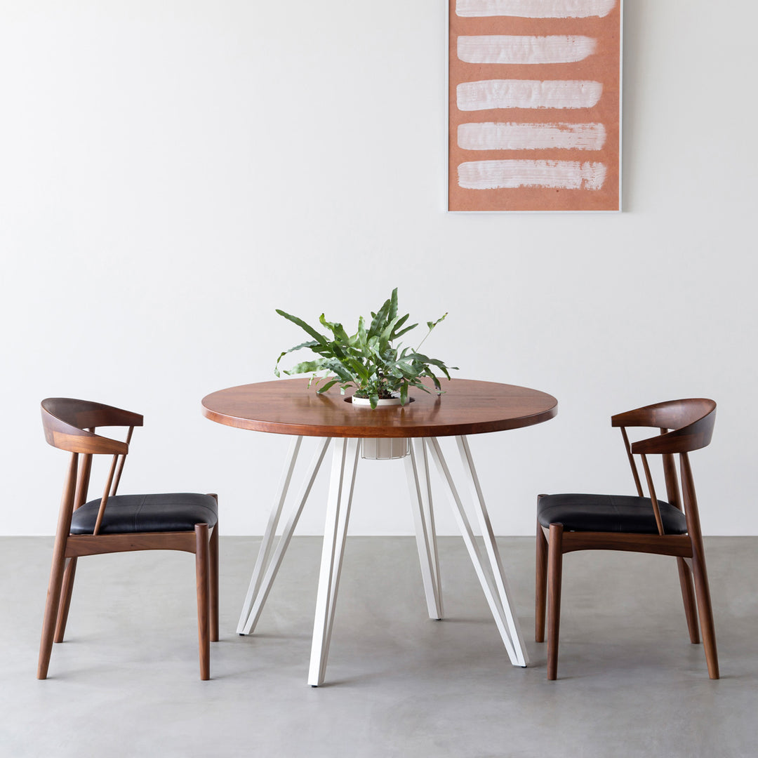 THE CAFE TABLE / ラバーウッド White Steel トライアングル 4pin