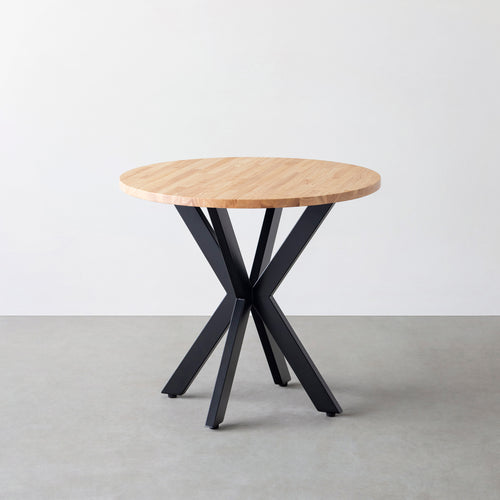 THE CAFE TABLE / ラバーウッド Black Steel カフェX × ラウンド φ71