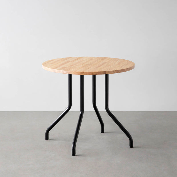 THE CAFE TABLE / ラバーウッド　Black Steel 4本脚 × ラウンド φ61 - 80