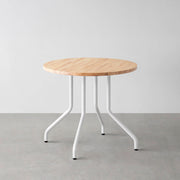 THE CAFE TABLE / ラバーウッド　White Steel 4本脚 × ラウンド φ61 - 80