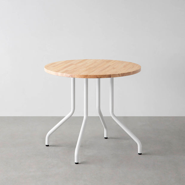 THE CAFE TABLE / ラバーウッド　White Steel 4本脚 × ラウンド φ61 - 80