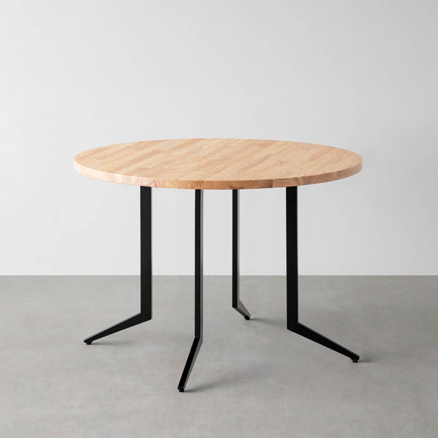 THE CAFE TABLE / ラバーウッド　Black Steel 4本脚 × ラウンド φ81 - 100