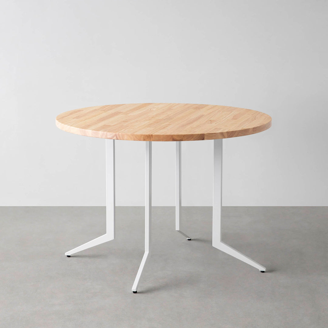 THE CAFE TABLE / ラバーウッド White Steel 4本脚 × ラウンド φ81