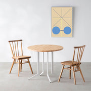 THE CAFE TABLE / ラバーウッド　White Steel 4本脚 × ラウンド φ61 - 80