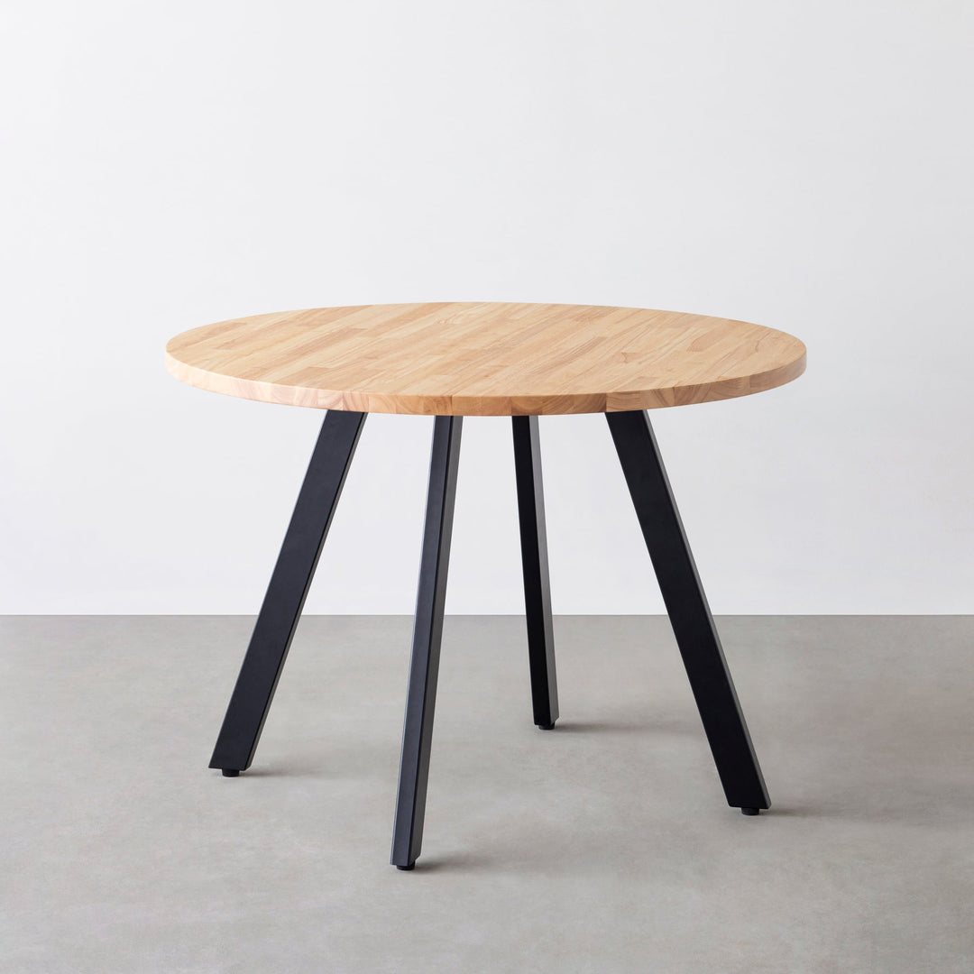 THE CAFE TABLE / ラバーウッド Black Steel 4本脚 × ラウンド