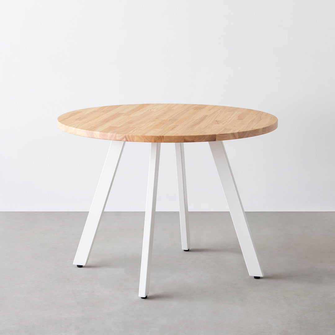 THE CAFE TABLE / ラバーウッド White Steel 4本脚 × ラウンド φ81