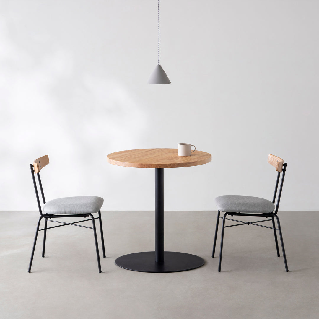 THE CAFE TABLE / ラバーウッド Black Steel 1本脚 × ラウンド φ61