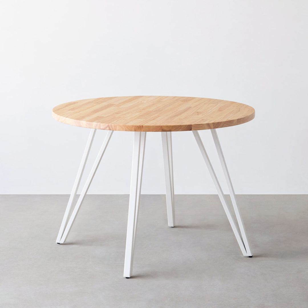 THE CAFE TABLE / ラバーウッド White Steel 4本脚 × ラウンド φ81