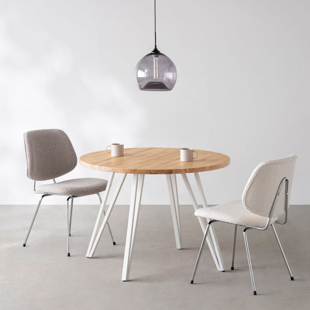 THE CAFE TABLE / ラバーウッド White Steel 4本脚 × ラウンド φ81