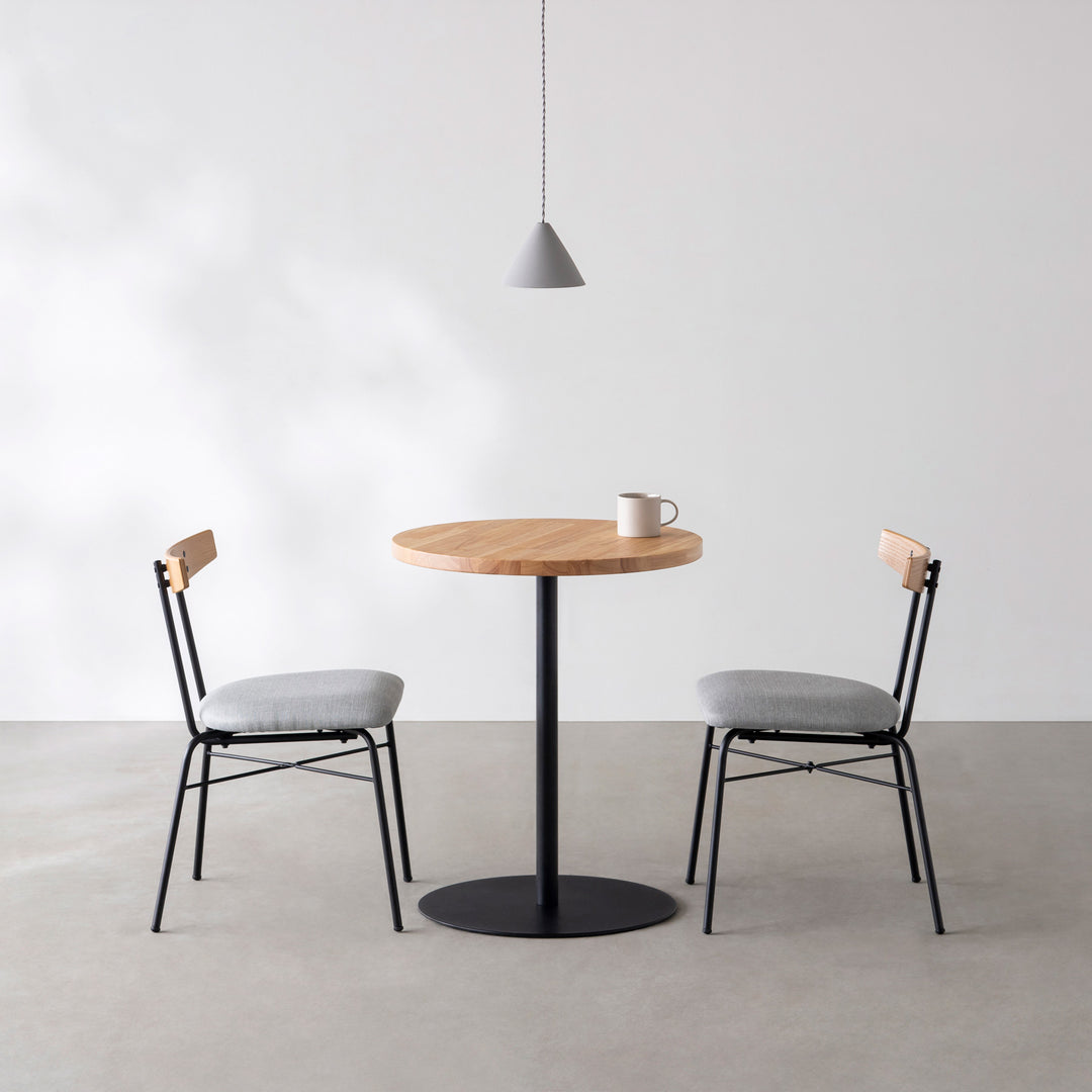KANADEMONO THE CAFE TABLE ラバーウッド THE CAFE TABLE / ラバーウッド Black Steel トライアングル