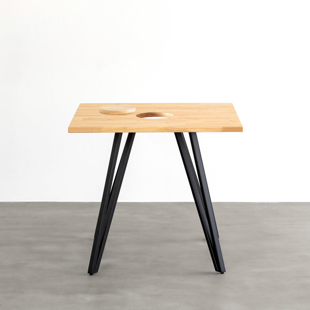 THE CAFE TABLE / 天然木シリーズ Black Steel トライアングル 4pin 