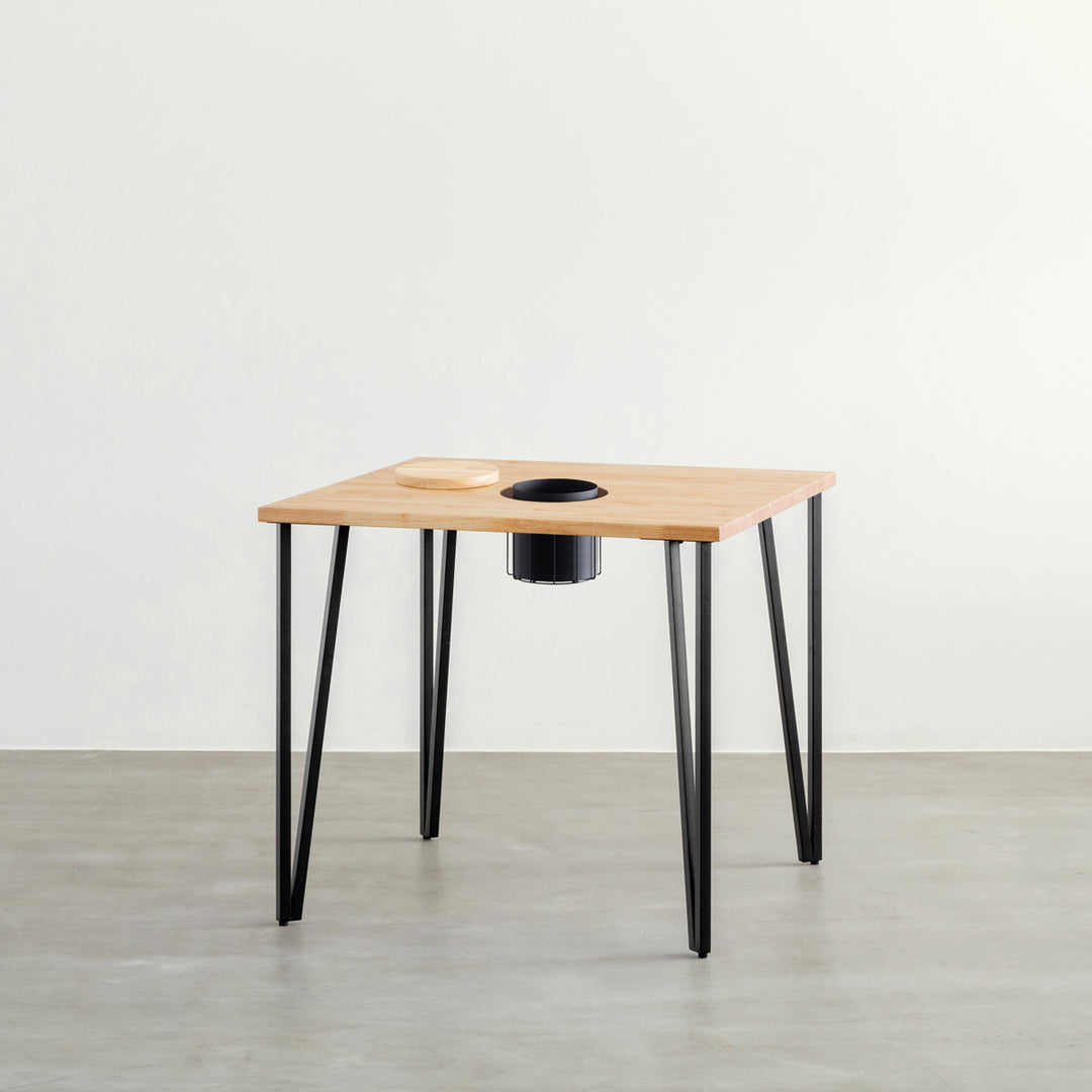 THE CAFE TABLE Black Steel トライアングル 3pin THE CAFE TABLE / ラバーウッド Black Steel トライアングル Straight