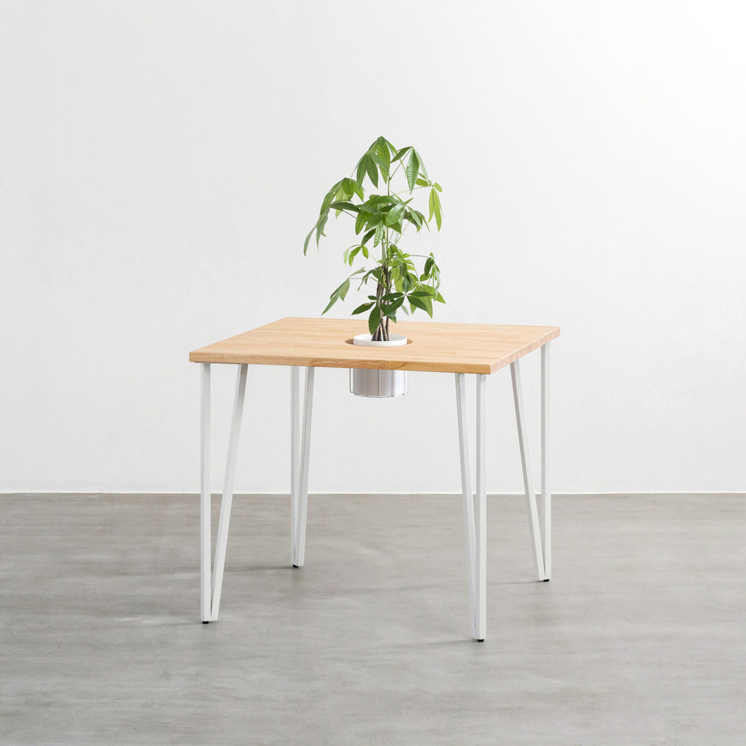 THE CAFE TABLE / ラバーウッド White Steel トライアングル Straight
