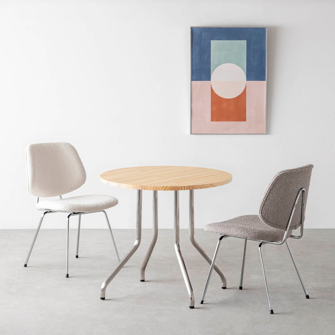 THE CAFE TABLE / パイン Stainless 4本脚 × ラウンド φ61 - 80
