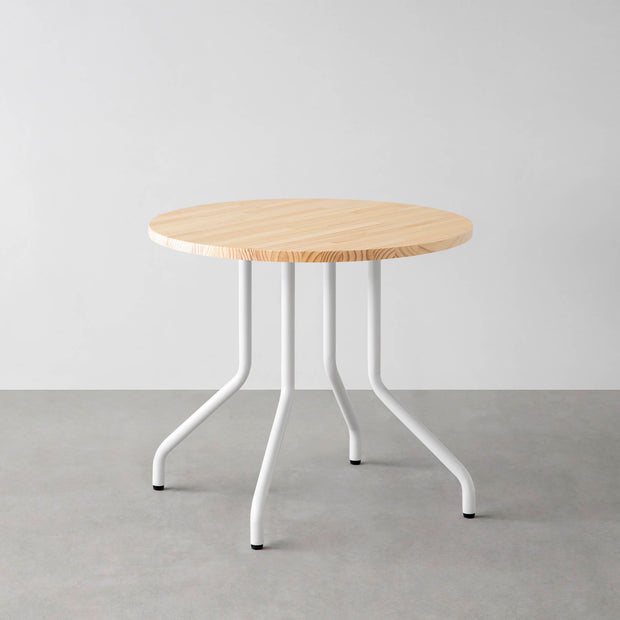 THE CAFE TABLE / パイン　White Steel 4本脚 × ラウンド φ61 - 80
