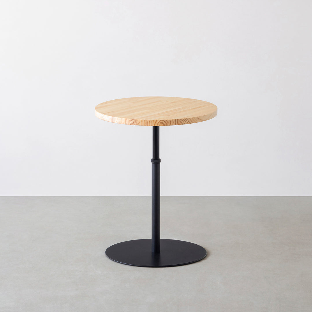 THE CAFE TABLE / パイン Black Steel 1本脚 × ラウンド φ50 - 60