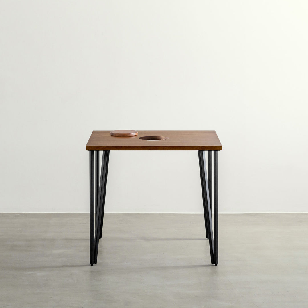 THE CAFE TABLE / ラバーウッド Black Steel トライアングル Straight