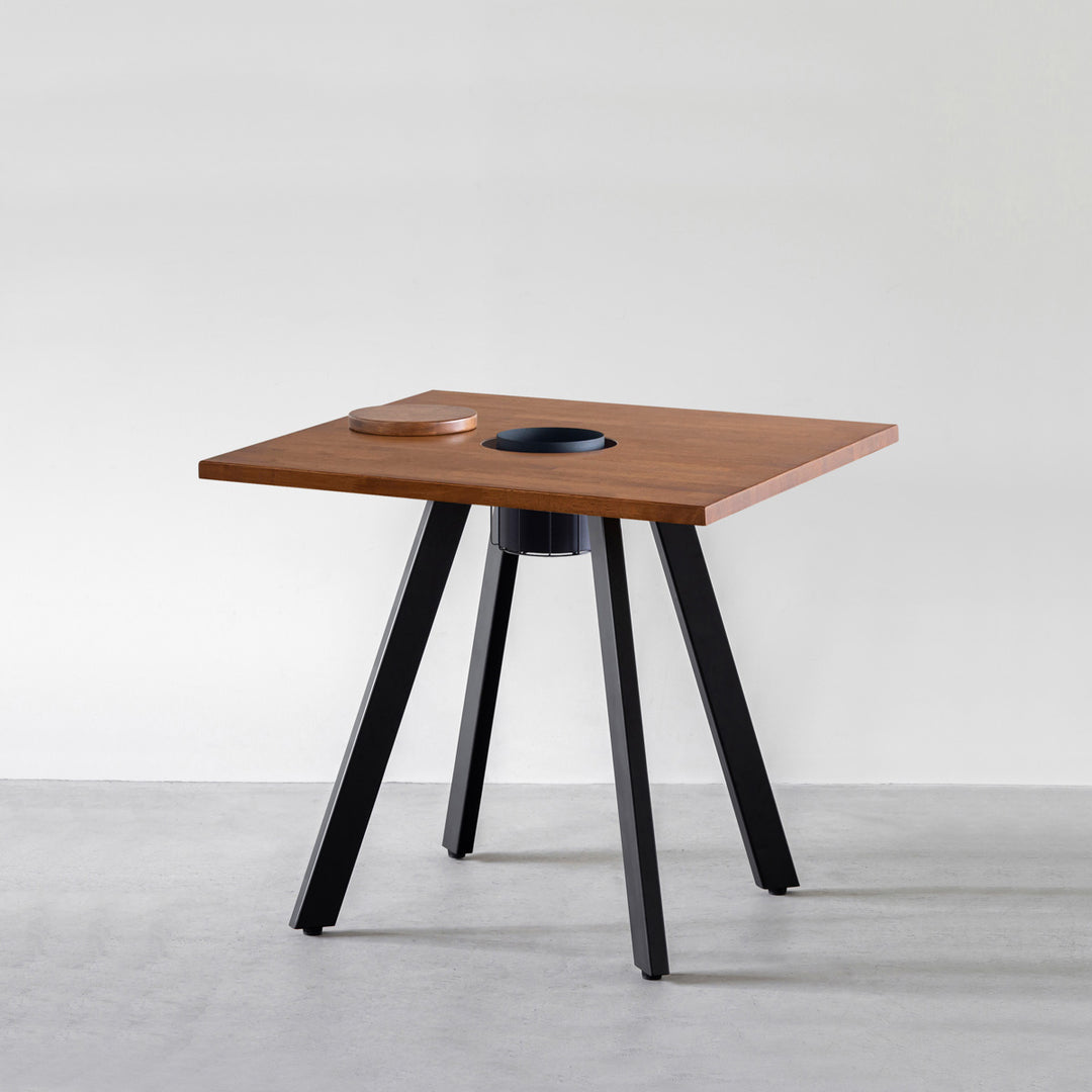 THE CAFE TABLE / 天然木シリーズ Black Steel 4pin × スクエア