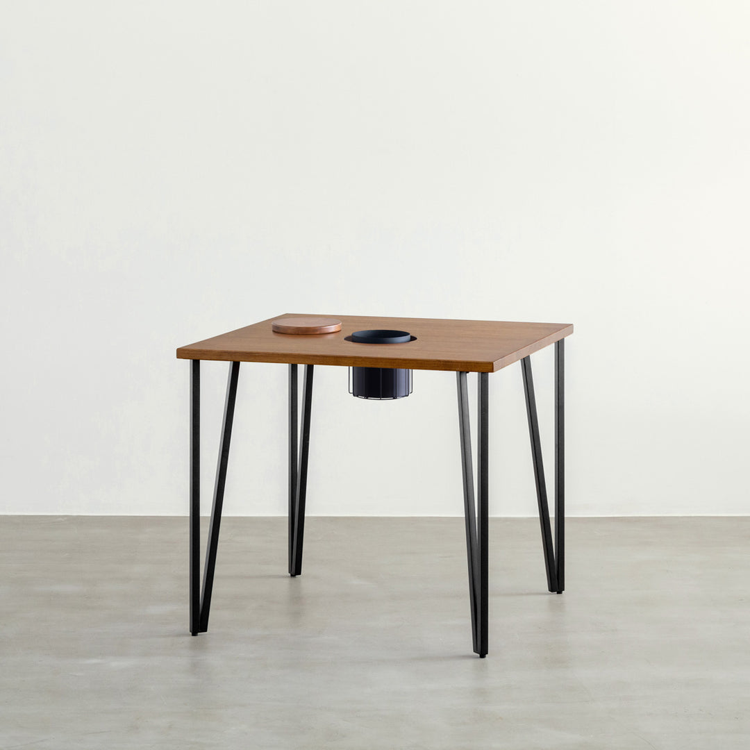 THE CAFE TABLE / ラバーウッド Black Steel トライアングル Straight