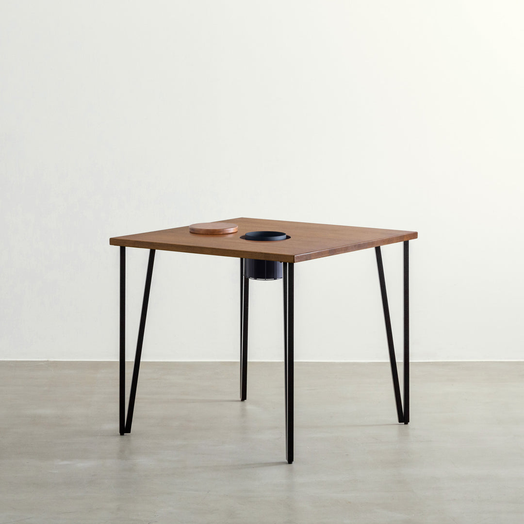 THE CAFE TABLE / ラバーウッド Black Steel トライアングル Straight