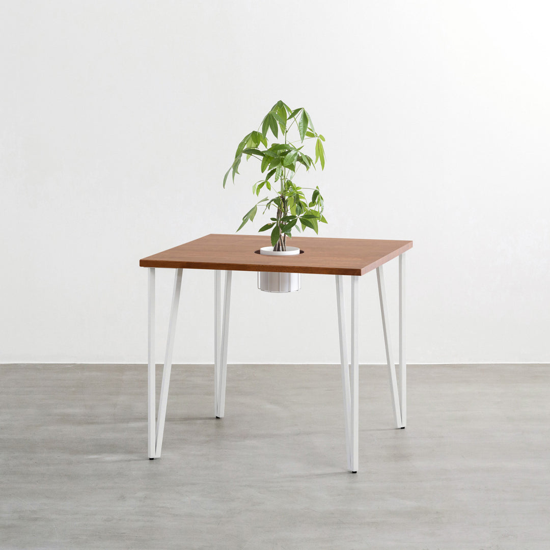 THE CAFE TABLE / ラバーウッド White Steel トライアングル Straight