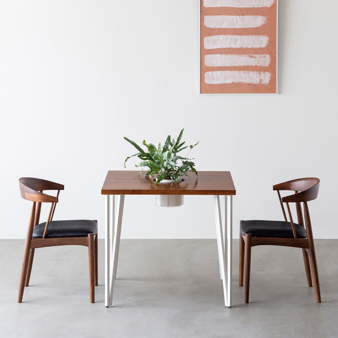 THE CAFE TABLE / ラバーウッド White Steel トライアングル Straight