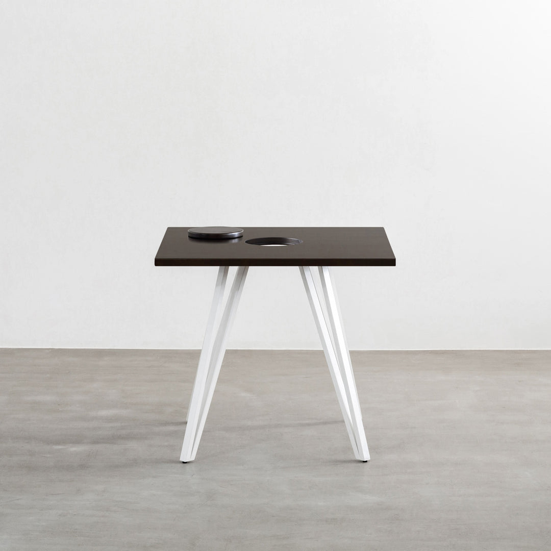THE CAFE TABLE / 天然木シリーズ White Steel 4pin × スクエア