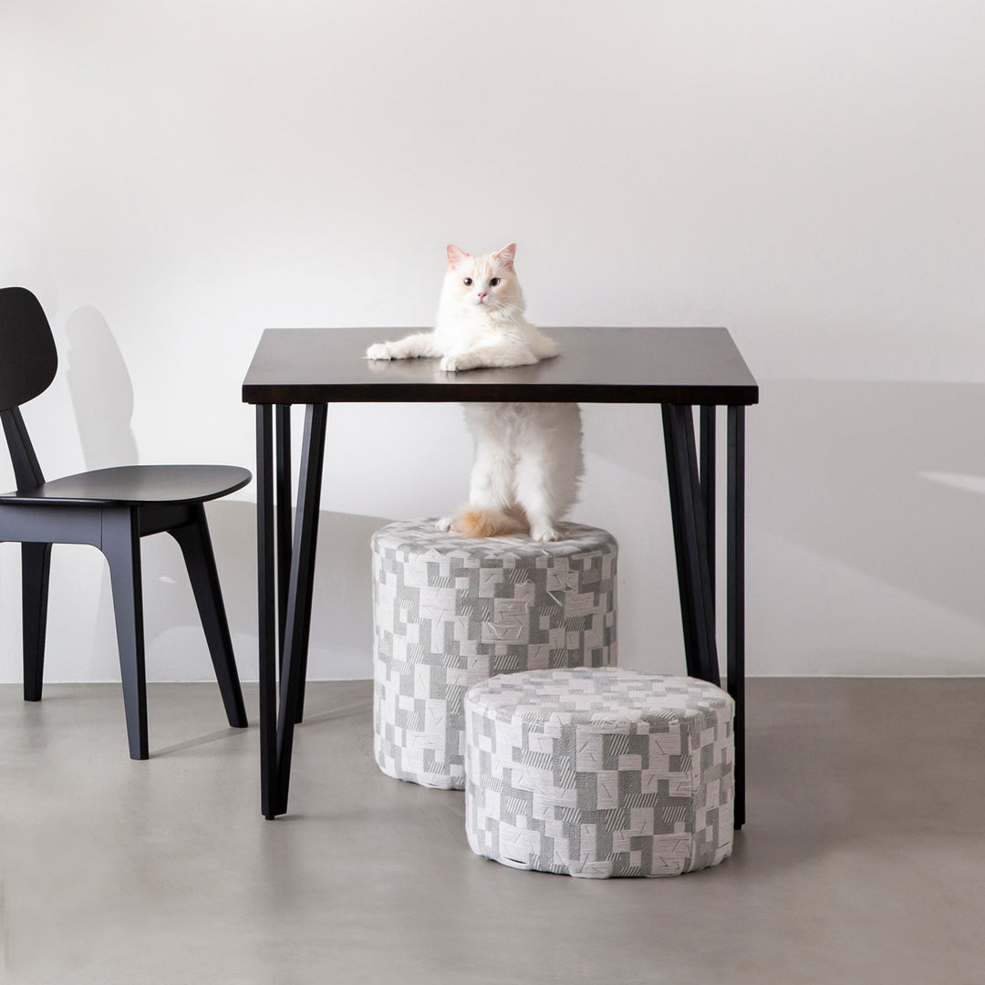 THE CAFE TABLE / ラバーウッド Black Steel トライアングル Straight