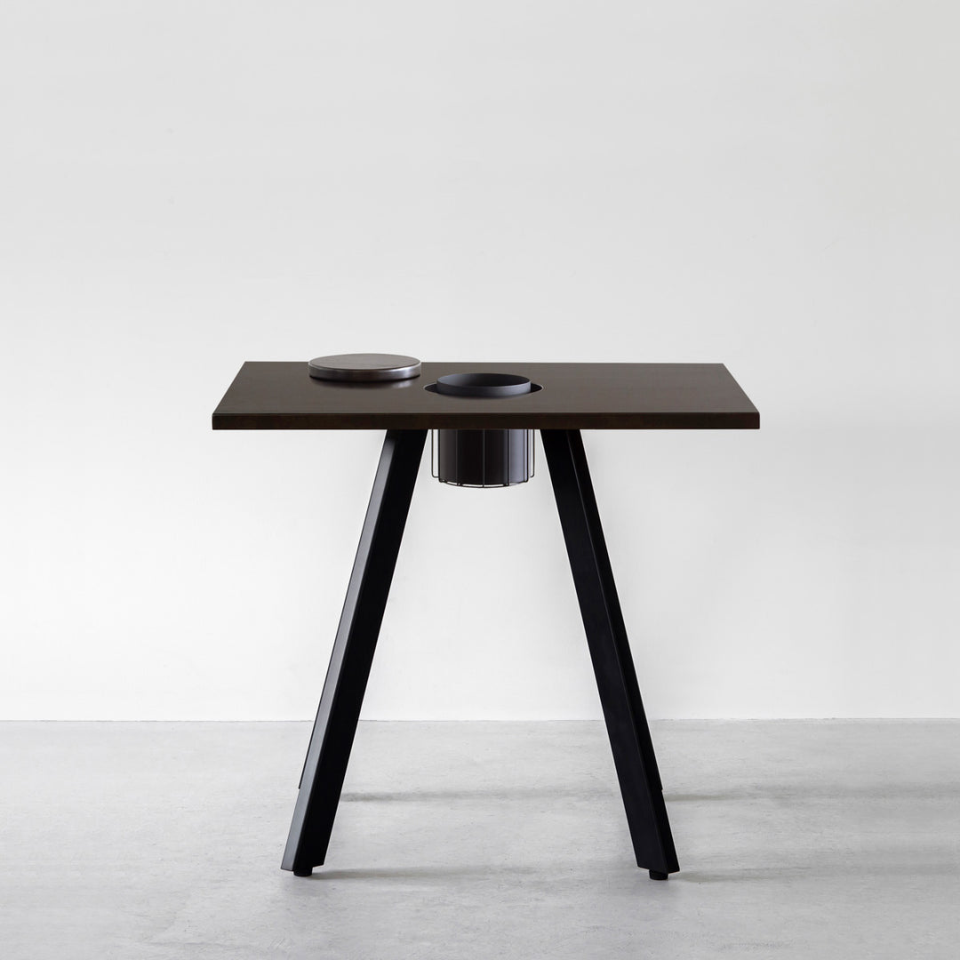 THE CAFE TABLE / 天然木シリーズ Black Steel 4pin × スクエア