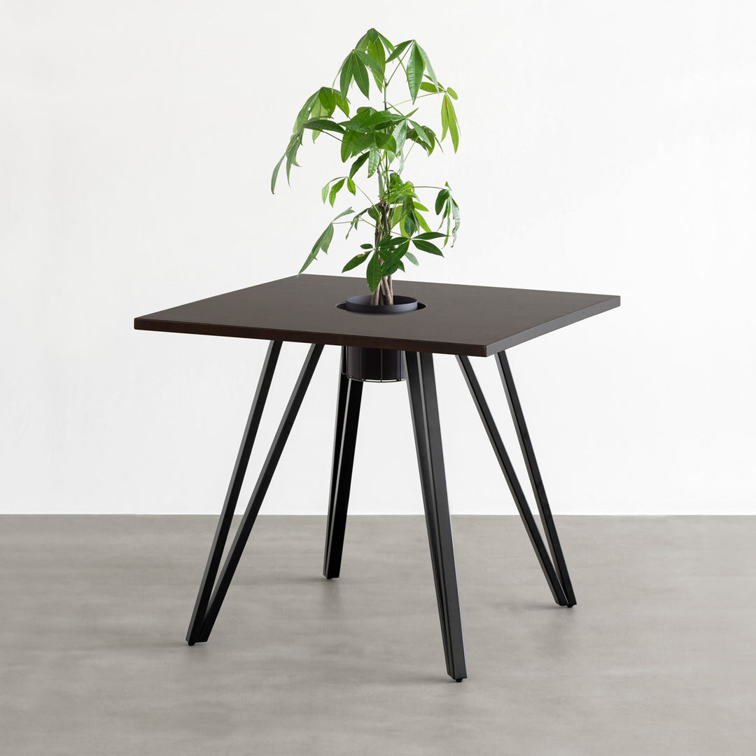 THE CAFE TABLE / ラバーウッド Black Steel 4本脚 × ラウンド