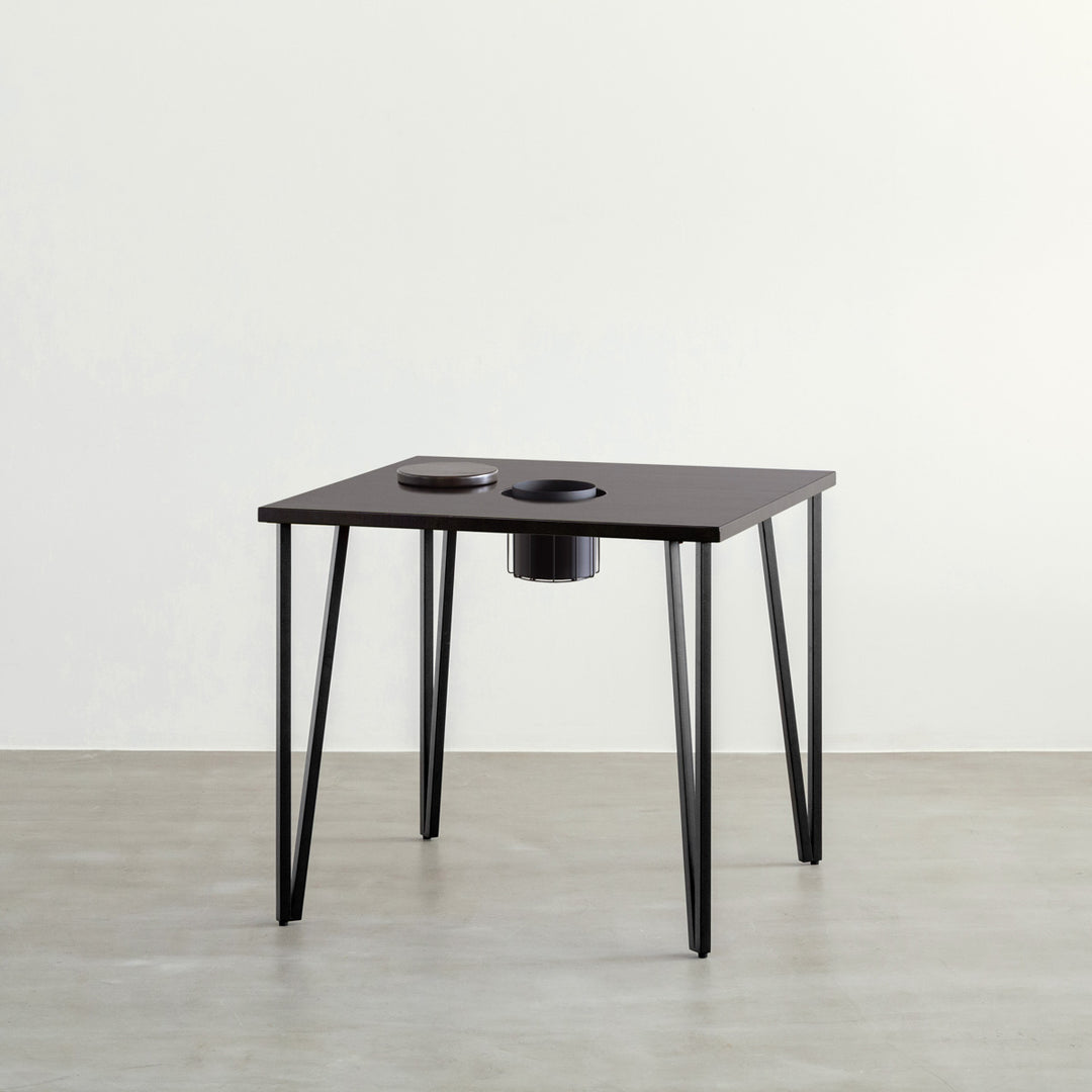 THE CAFE TABLE Black Steel トライアングル 3pin THE CAFE TABLE / ラバーウッド Black Steel トライアングル Straight
