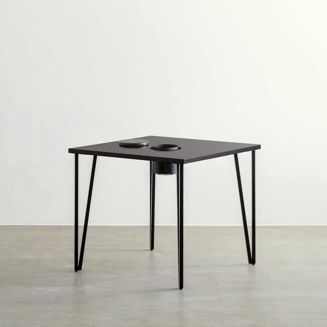 THE CAFE TABLE / ラバーウッド Black Steel トライアングル Straight