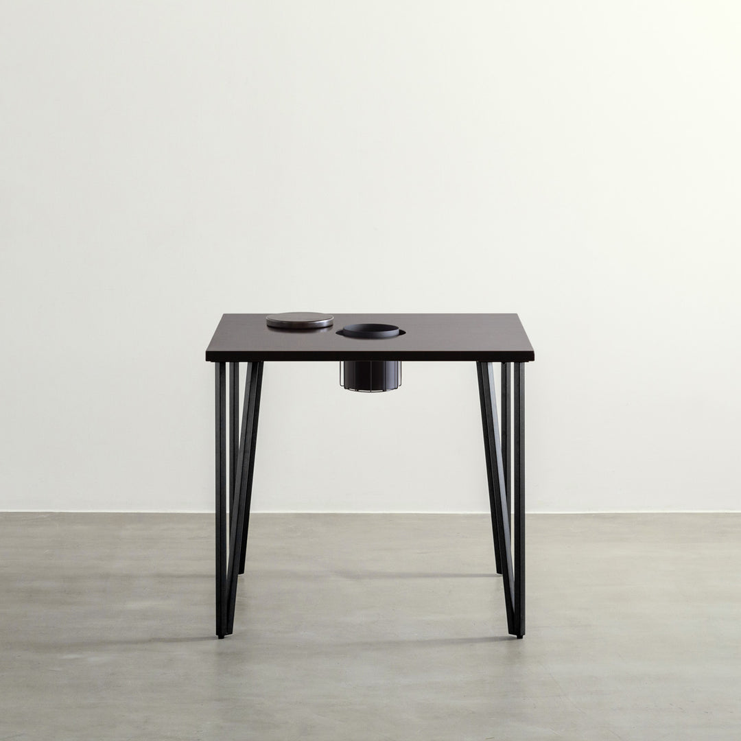 THE CAFE TABLE Black Steel トライアングル 3pin THE CAFE TABLE / ラバーウッド Black Steel トライアングル