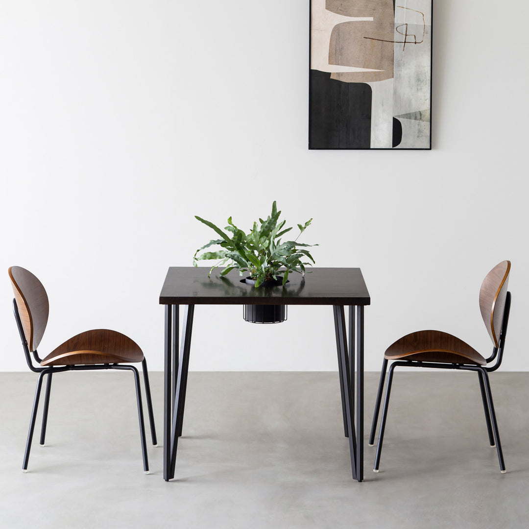 THE CAFE TABLE Black Steel トライアングル 3pin THE CAFE TABLE / ラバーウッド Black Steel トライアングル