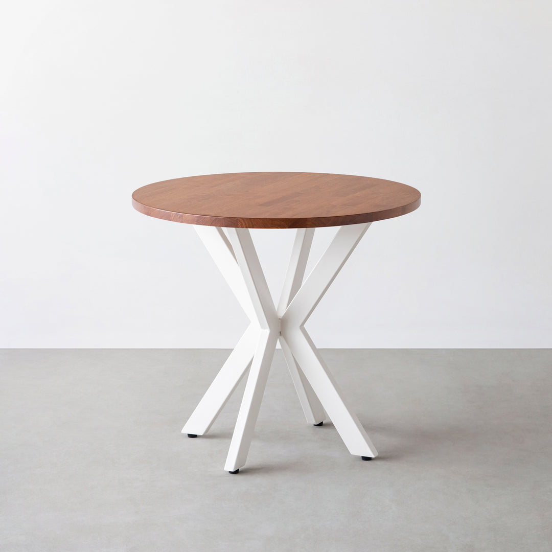 THE CAFE TABLE / ラバーウッド White Steel カフェX × ラウンド