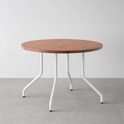 THE CAFE TABLE / ラバーウッド　White Steel 4本脚 × ラウンド φ81 - 100