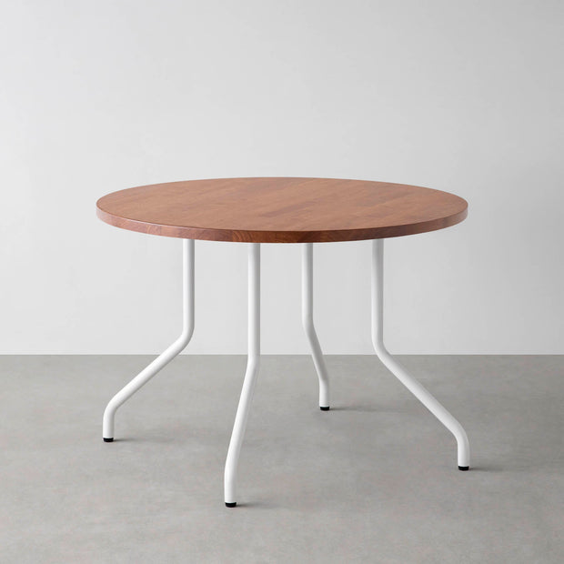 THE CAFE TABLE / ラバーウッド　White Steel 4本脚 × ラウンド φ81 - 100