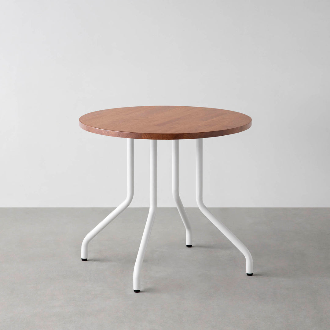 THE CAFE TABLE / ラバーウッド White Steel 4本脚 × ラウンド φ61