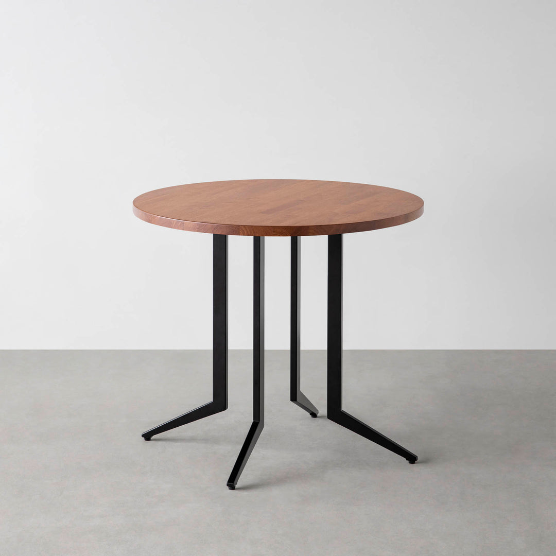 カナデモノ　THE CAFE TABLE 65cm Black Brown THE CAFE TABLE / ラバーウッド Black Steel 4pin × スクエア 60 - 80