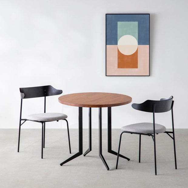 THE CAFE TABLE / ラバーウッド　Black Steel 4本脚 × ラウンド φ61 - 80