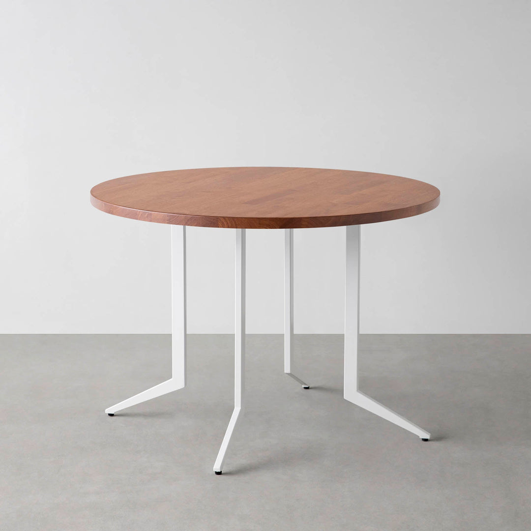 THE CAFE TABLE / ラバーウッド White Steel 4本脚 × ラウンド φ81