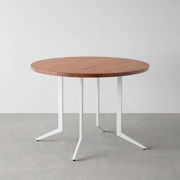 THE CAFE TABLE / ラバーウッド　White Steel 4本脚 × ラウンド φ81 - 100