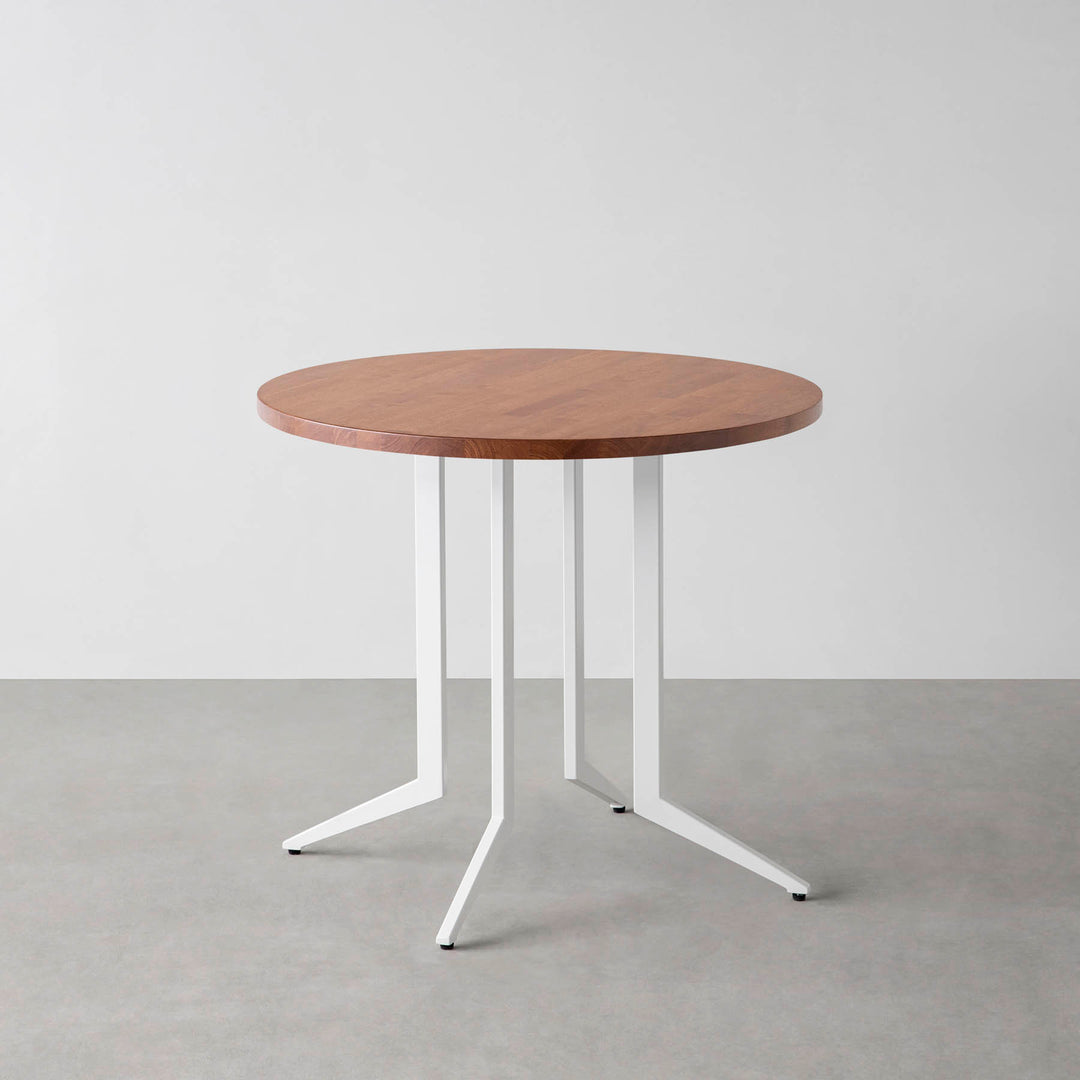 THE CAFE TABLE / ラバーウッド White Steel 4本脚 × ラウンド φ61