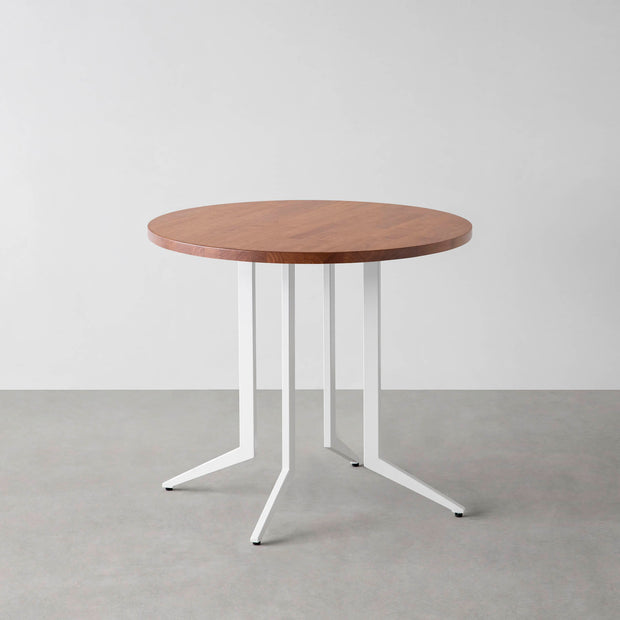 THE CAFE TABLE / ラバーウッド　White Steel 4本脚 × ラウンド φ61 - 80