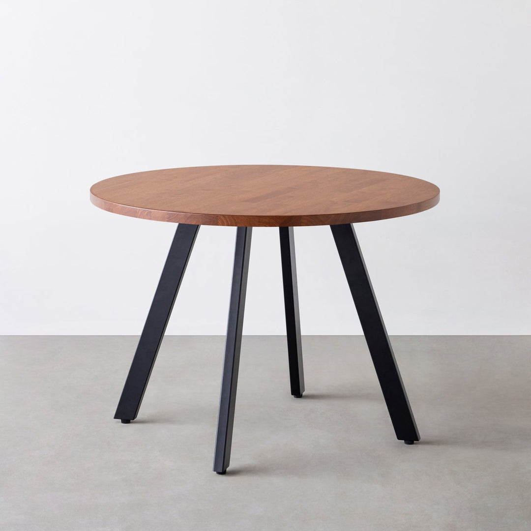 THE CAFE TABLE / ラバーウッド Black Steel 4本脚 × ラウンド