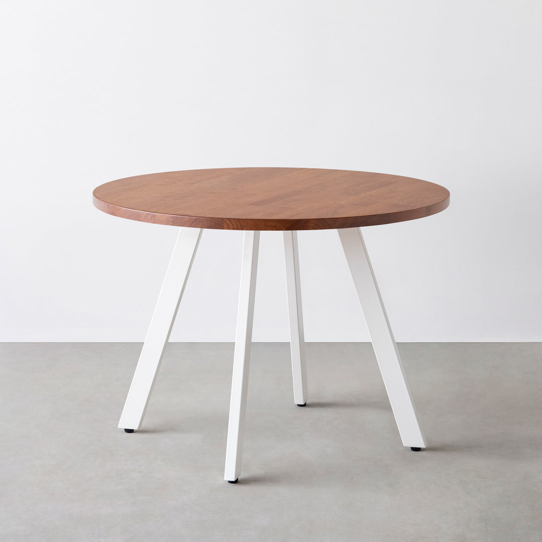 THE CAFE TABLE / ラバーウッド White Steel 4本脚 × ラウンド