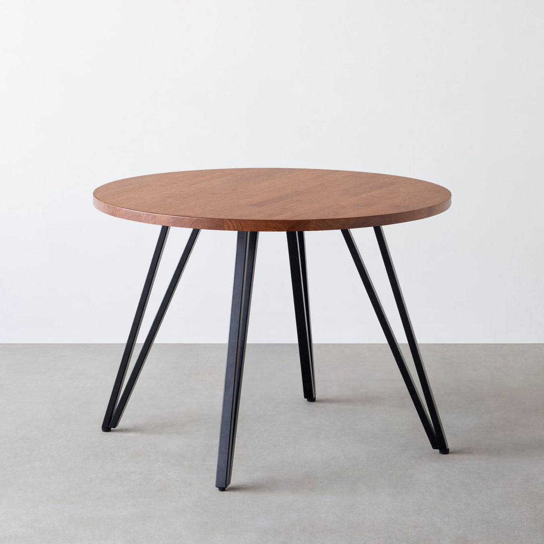 KANADEMONO THE CAFE TABLE ラバーウッド4本脚×ラウンド THE CAFE TABLE / ラバーウッド Black Steel 4pin × スクエア 60 - 80